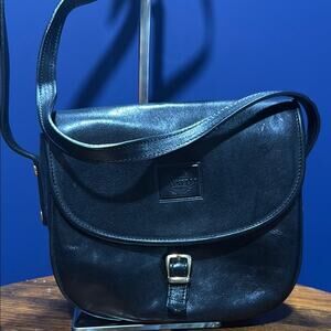 DAINELLI  VINTAGE Black  Leather Crossbody Bag - Made in Italy